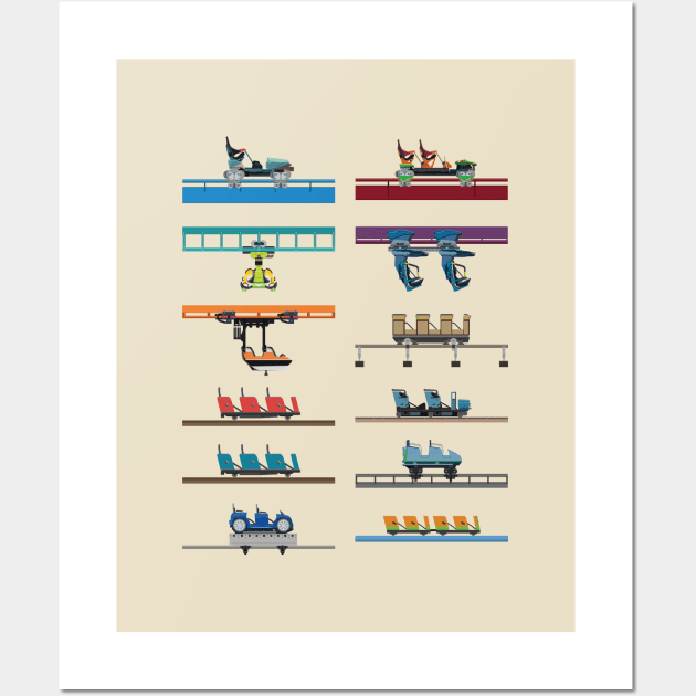 Kings Island Coaster Cars Design Wall Art by CoasterMerch